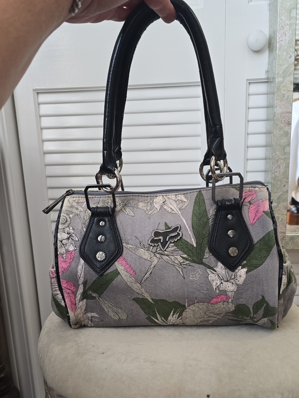 Fox Racing Y2k Canvas Boston Style Handbag